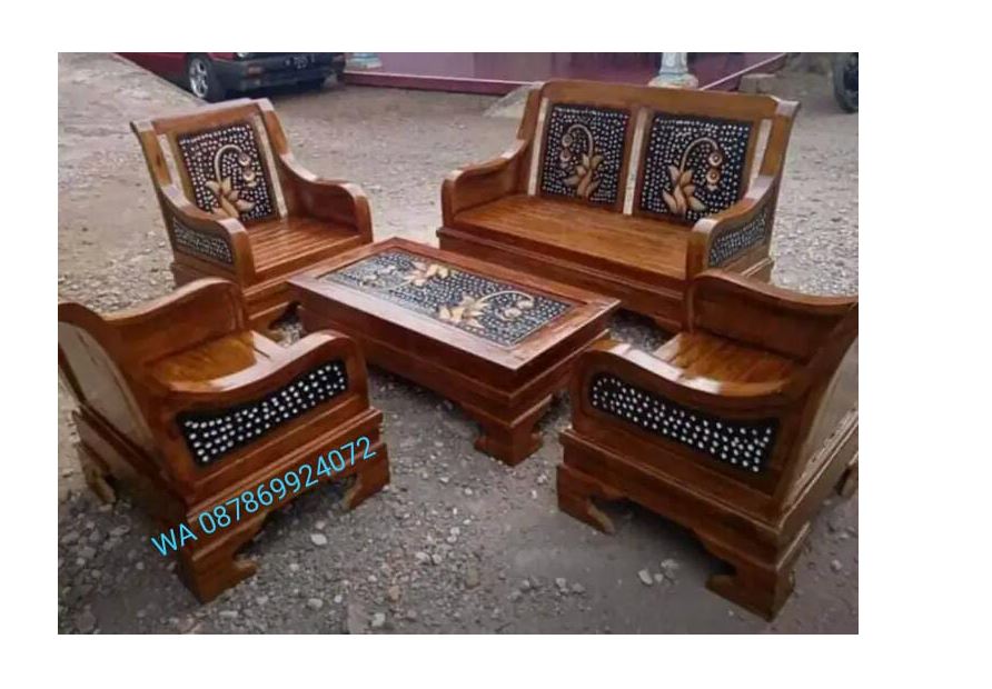 kursi tamu jati ukir semut minimalis 2111 seat bahan kayu jati berkualitas